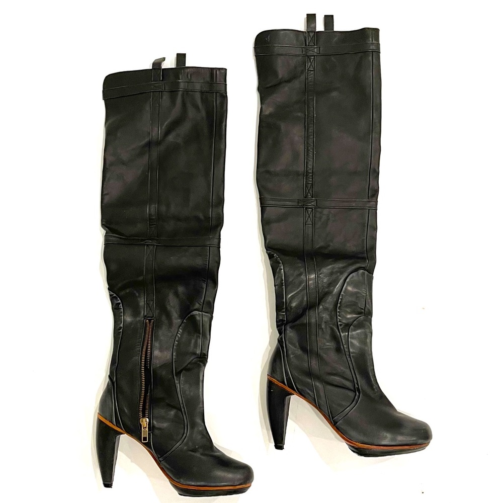 Isabelle J Shoes Black/Gray Knee High Boot